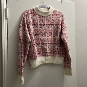 Ann Taylor tweedy sweater in pink multicolor